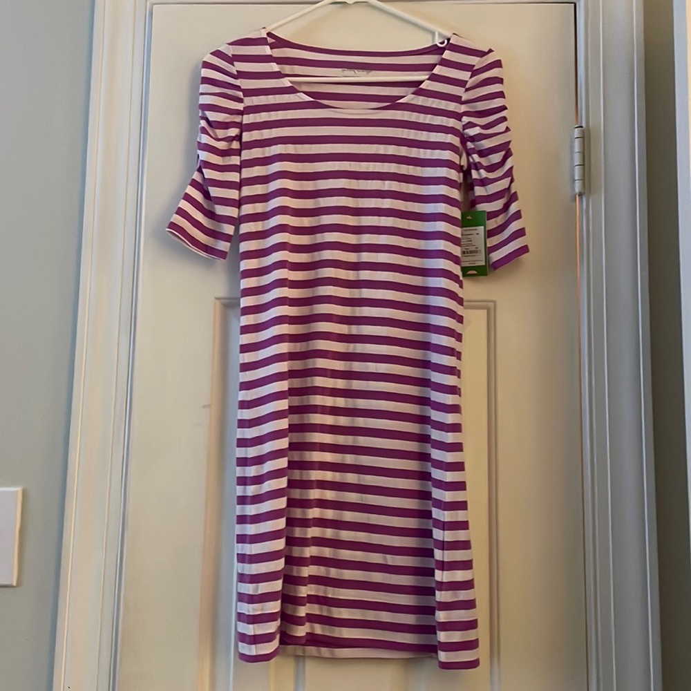Lilly Pulitzer Kaley Dress With Ruched Sleeves Size XS